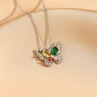Titanium Steel 18K Gold Plated Casual Commute Plating Diamond Moon Snake Butterfly Resin Opal Zircon Pendant Necklace sku image 10
