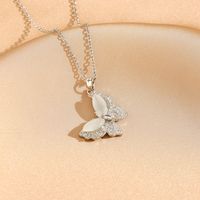 Titanium Steel 18K Gold Plated Casual Commute Plating Diamond Moon Snake Butterfly Resin Opal Zircon Pendant Necklace sku image 6