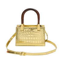 Women's Pu Leather Solid Color Classic Style Sewing Thread Zipper Handbag sku image 2