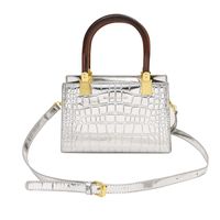 Women's Pu Leather Solid Color Classic Style Sewing Thread Zipper Handbag sku image 3