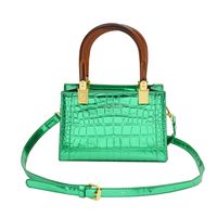 Women's Pu Leather Solid Color Classic Style Sewing Thread Zipper Handbag sku image 4