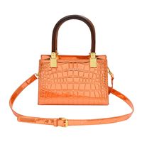 Women's Pu Leather Solid Color Classic Style Sewing Thread Zipper Handbag sku image 5