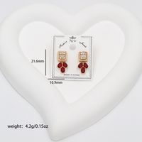 1 Pair Sweet Commute Color Block Plating Inlay Copper Zircon 18K Gold Plated White Gold Plated Drop Earrings sku image 1