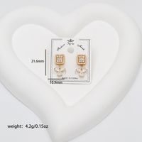 1 Pair Sweet Commute Color Block Plating Inlay Copper Zircon 18K Gold Plated White Gold Plated Drop Earrings sku image 2