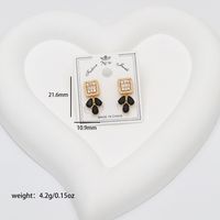 1 Pair Sweet Commute Color Block Plating Inlay Copper Zircon 18K Gold Plated White Gold Plated Drop Earrings sku image 3