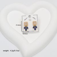 1 Pair Sweet Commute Color Block Plating Inlay Copper Zircon 18K Gold Plated White Gold Plated Drop Earrings sku image 4