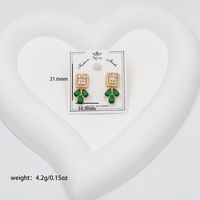 1 Pair Sweet Commute Color Block Plating Inlay Copper Zircon 18K Gold Plated White Gold Plated Drop Earrings sku image 5
