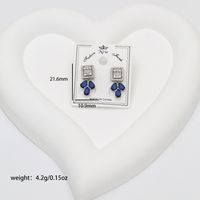 1 Pair Sweet Commute Color Block Plating Inlay Copper Zircon 18K Gold Plated White Gold Plated Drop Earrings sku image 9