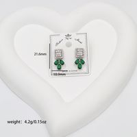 1 Pair Sweet Commute Color Block Plating Inlay Copper Zircon 18K Gold Plated White Gold Plated Drop Earrings sku image 10