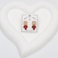 1 Pair Sweet Commute Color Block Plating Inlay Copper Zircon 18K Gold Plated White Gold Plated Drop Earrings main image 2