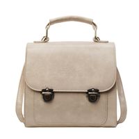 Women's Medium Pu Leather Solid Color Preppy Style Classic Style Lock Clasp Fashion Backpack sku image 2