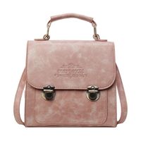 Women's Medium Pu Leather Solid Color Preppy Style Classic Style Lock Clasp Fashion Backpack sku image 4
