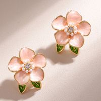 1 Pair Sweet Flower Inlay Alloy Rhinestone Rhinestones Ear Studs main image 1