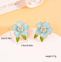 1 Pair Sweet Flower Inlay Alloy Rhinestone Rhinestones Ear Studs main image 2