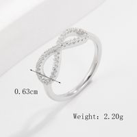 Sterling Silver White Gold Plated Elegant Shiny Inlay Infinity Zircon Rings sku image 4