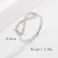 Sterling Silber Weißgold Plattiert Elegant Glänzend Inlay Unendlichkeit Zirkon Ringe sku image 4