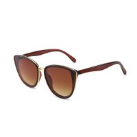 Vacation Simple Style Solid Color Leopard Ac Cat Eye Full Frame Women's Sunglasses sku image 3