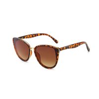 Vacation Simple Style Solid Color Leopard Ac Cat Eye Full Frame Women's Sunglasses sku image 2