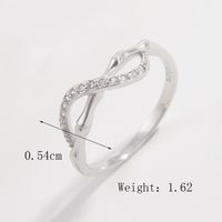 Sterling Silver White Gold Plated Elegant Shiny Inlay Infinity Zircon Rings sku image 1
