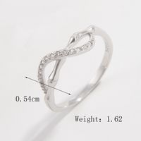 Sterling Silber Weißgold Plattiert Elegant Glänzend Inlay Unendlichkeit Zirkon Ringe sku image 3