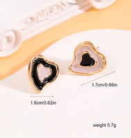 1 Pair Sweet Heart Shape Enamel Alloy Ear Studs main image 2