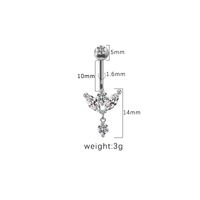 1 Piece Belly Rings Simple Style Streetwear Geometric Steel Copper Inlay Rhinestones White Gold Plated Gold Plated main image 3