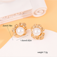 1 Pair Sweet Solid Color Inlay Alloy Pearl Pearl Ear Studs main image 2
