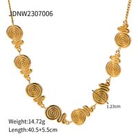 304 Stainless Steel 18K Gold Plated Simple Style Classic Style Plating Solid Color Necklace main image 3