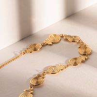 304 Stainless Steel 18K Gold Plated Simple Style Classic Style Plating Solid Color Necklace main image 5