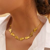 304 Stainless Steel 18K Gold Plated Simple Style Classic Style Plating Solid Color Necklace main image 1