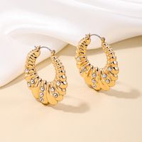 1 Pair Basic Modern Style Classic Style Geometric Water Droplets Inlay Alloy Rhinestones Drop Earrings main image 3