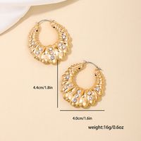 1 Pair Basic Modern Style Classic Style Geometric Water Droplets Inlay Alloy Rhinestones Drop Earrings main image 2