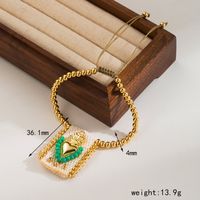 Cloth Copper 18K Gold Plated Casual Simple Style Braid Heart Shape Crown Bracelets main image 2