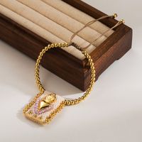 Cloth Copper 18K Gold Plated Casual Simple Style Braid Heart Shape Crown Bracelets main image 3