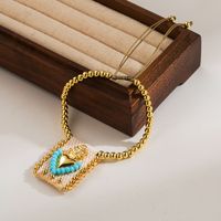 Cloth Copper 18K Gold Plated Casual Simple Style Braid Heart Shape Crown Bracelets main image 5