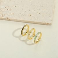 Copper 14K Gold Plated Vintage Style Simple Style Commute Enamel Inlay Geometric Zircon Open Rings main image 5