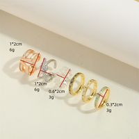 Copper 14K Gold Plated Vintage Style Simple Style Commute Enamel Inlay Geometric Zircon Open Rings main image 2