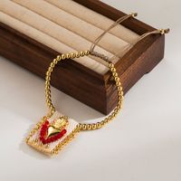 Cloth Copper 18K Gold Plated Casual Simple Style Braid Heart Shape Crown Bracelets sku image 3