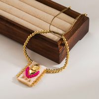 Cloth Copper 18K Gold Plated Casual Simple Style Braid Heart Shape Crown Bracelets sku image 5