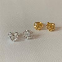 1 Pair Simple Style Bow Knot Plating Sterling Silver Ear Studs main image 3