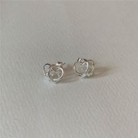 1 Pair Simple Style Bow Knot Plating Sterling Silver Ear Studs main image 1