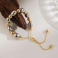 Imitation Pearl Copper 18K Gold Plated IG Style Classic Style Beaded Round Bracelets main image 7