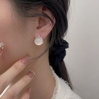 1 Pair Simple Style Heart Shape Sterling Silver Ear Studs sku image 3