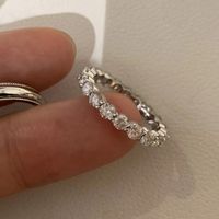 Ig Style Simple Style Round Sterling Silver Inlay Zircon Rings sku image 3