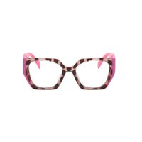 Retro Streetwear Color Block Leopard Ac Square Full Frame Optical Glasses main image 7