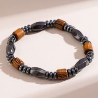 Simple Style Color Block Wood Haematite Men's Bracelets sku image 1