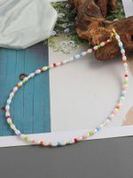 Wholesale Jewelry Cute Vacation Solid Color 304 Stainless Steel Plastic Stone 18K Gold Plated Beaded Necklace main image 3