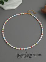 Wholesale Jewelry Cute Vacation Solid Color 304 Stainless Steel Plastic Stone 18K Gold Plated Beaded Necklace main image 6