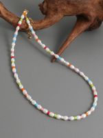 Wholesale Jewelry Cute Vacation Solid Color 304 Stainless Steel Plastic Stone 18K Gold Plated Beaded Necklace main image 2