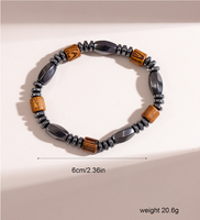 Simple Style Color Block Wood Haematite Men's Bracelets main image 2